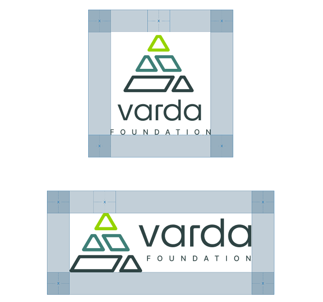 Varda logos with the proper spacing around it